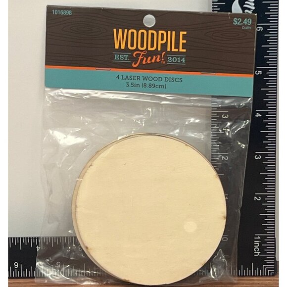 Round Wood Discs 3.5" Pack Of 4 Hobby Lobby Woodpile Fun Craft Supplies 1016898 - Picture 1 of 2